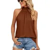 Designer mode -tanktop dames geplooide vaste kleur mouwloze Camisole halter vest tops gebogen zoom kleding