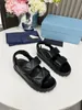 2024 Дизайнерские сандалии платформы для платформы для женщин Sandale Slipper Shoes Lote Summer Casual Beach Sandal Real Leather Caffice Box On240402