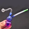 Bang de poche portable Bang d'huile d'eau fumant la pipe à narguilation Matrice intérieure Matrice en nid d'abeille Recycleur Ashcatcher Dab Bangs avec tuyau de brûleur à huile en verre mâle