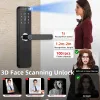 Lock Raykube K12 Tuya WiFi Camera Electronic Lock 3D Face Recognition Fingerprint Smart Deur Lock met scherm Oplaadbare batterij