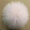 BERETS DIY LUXURY FUR POMPOM天然アライグマヘアボールハットボールポン