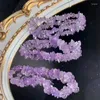 Figurines décoratives 3pcs Natural Freefrom Lavender Quartz Amethyst Bracelet Crystal Smooth Rounds Perles pour bijoux Making Holiday Gift