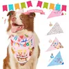 Dog Apparel Pretty Bib Headgear Fine Workmanship Letter Printing Bright Colors Pet Hat Neckerchief Party Supplies