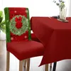 Chair Covers Christmas Pine Needle Wreath Bow 4/6/8PCS Spandex Elastic Case For Wedding El Banquet Dining Room