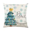 Зимний снеговик радость снежинка Рождественский синий бросок подушки подушки 18 х 18 дюймов дерево зимний праздник подушка