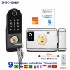 Verrouillage des touches de porte de porte Home Home Entrée RFID Code de carte mot de passe TUYA WiFi TTLOCK Smart Door Lock Digner Double Side Empreinte Lock