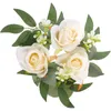 Kandelaars Candlestick Garland kunstmatige rozenring bruiloft kransen bloemringen voor pilaren centerpieces