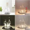 Table Lamps Modern Wine Bottle Chrome Clear Metal Glass Lamp Creative Desk Decor Lighting Fixture Drop Delivery Dhtus