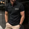 Mens T-shirt Classic Short Sleeved Polo Shirt Summer Casual T-shirt-knapp upp krage Super Large S-4XL Casual Polo Shirt 240402