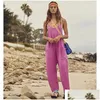 Vêtements à la maison en gros de couleur solide de couleur zipper poche et camisole saut de combinaison gras pantalons suspende drop livraison jardin usure dhjnu