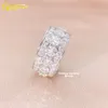 Prêt à expédier des bijoux hip hop bande diamant 925 Anneau de fiançailles Silver Moissanite pour hommes