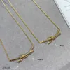 Designermarke Gold Knotted Halskette T Seil Womens Plattierte 1,0 mi Gold Valley kranke Kranke der gleichen Anhänger Schlüsselbeinkette