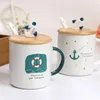 Кружки Creartive Ceramic Coffee Mug для домашнего офиса Парусной дизайн 3D якорный напиток чайный сок чашка новаторски рождественские подарки