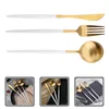 Forks Flatware Western Stainless Steel Cutlery Kit Tablewareポータブルスプーンディナーウェア