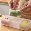 Depolama Şişeleri 3Girds Mutfak Gadget Plastik Kutu Taze Tutma Buzdolabı Meyve Sebze Drenaj Kırpanı Koka Konteynerleri