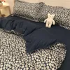 Ensembles de literie avec lit de lit en lin en lin en lin