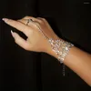 Link armbanden 1 st mode bruid kristallen ring armband sieraden dames prachtige luxe bruiloftsfeestje strass accessoires