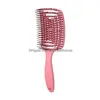 Accessoires de cheveux Girls Salpon Mas Combause à cheveux Bristle Nylon Femmes Wet Curly De Brush pour le salon Coiffage Styling Drop Livrot PR DHQPB