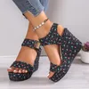 Dress Shoes 2024 Wedge Heel Women's Sandals Summer Tall Fashion High