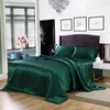 Bedding Sets 4 PCs Set Mulberry Silk 30 Mm Seamless Dark Green Blue Milk Tea Pink Gray Colors K Sheet Duvet Cover Customize