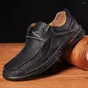 Casual Shoes Fashion Men's Loafers Handmade Soft Leather Men Waterproof Non-slip Boots Plus Size 38-48