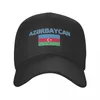Ball Caps Azerbejdżan Nazwa kraju z flagą Sun Baseball Cap Oddychane Regulowane mężczyźni Kobiety na świeżym powietrzu do prezentu