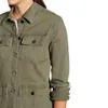 Benutzerdefinierte Großhandel Herbst Arbeit tragen weibliche Armee grüne Taschen Button Fly Jacke Frauen Twill Baumwoll Utility Safari Safari