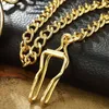 Карманные часы роскошные ретро золотой полой скелет механический карманный мужской мужской цепь сталь стальная изысканная скульптура женская карманная ват Gif L240402