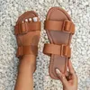 Slippers Women Hollow Out Flat 2024 Ladies Casual Simple Belt Buckle Shoes Female Outdoors Open Toe Beach Summer