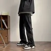 Ins Tidy Outdoor Washable Zipper Casual Cargo Pants Mens Loose Straight Leg Functional Mop