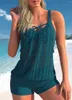 Swimwear femminile 2024 Fashion sexy estivo Tankini Tankiny Two Beach Suit Stampa