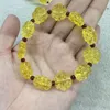 Strand Natural Amber Flower Stone Stone Braccialetti da 11 mm per donne uomini semplici Bracciale di energia Accademica Magnetica Gioielli da campo magnetico