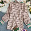 Два пьеса женские брюки Fashion Vintage Set 2024 Summer Duft Down Down Dlock Roolves Blouse Lady Tops Shorts Women Printed Clothing T221012