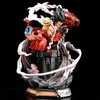 Action Toy Figures One Piece Anime Figur 26cm Wano Gear 4 Luffy 2 Head Pieces Staty Figurer Samlingsbar modelldekoration Toy Christmas Gift L240402