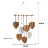 Tapestries Hand Woven Hanging Ornament Bedroom Northern Europe Manual Weaving Mori Department Cotton Rope Leaves Creativity Simple