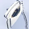 Sacs de soirée personnalisés enveloppe de perle Simple Crossbody for Woman Fashion Black White Splice Bouded Woven Women's Bag de femme