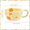 Кружки элегантная цветочная керамическая кружка кофейная чашка с цветочными украшениями 250 мл весенняя посуда для домашнего декора