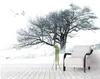 Bakgrundsbilder CJSIR Anpassad PO Wallpaper Modern nordisk abstrakt Big Tree Black and White Heavy Snow Bakgrund Vägg 3D