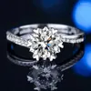 Cluster Rings Cocosily 1CT D Color Moissanite S925 Sterling Silver Exquisite Charming Classic Style Women Ring Christmas Holiday Party