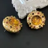 Boucles d'oreilles étalon bijoux vintage tempérament en verre brun rond pour femmes cadeaux de mariage girl