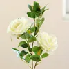 Flores decorativas Rose Artificial Rose Bonsai Planta Fake Ornaments para Decoração de Cerimônia de Casamento de Decoração da Desktop Decoração em casa Decoração de festa