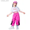 Robes de fille garçons hip hop shorts roses filles crop top cargo pant kildre