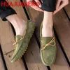 Casual Shoes Summer Men's Loafers Suede Leather Sandals Soft Plat Slip-On Hollow Out Bortable Tassel Driving Footwear Man