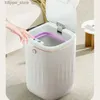 Bins de desechos 20L Bin de basura inteligente con luz UV Light Automatic Sensor Trash CAN Smart Bask para el baño de la cocina Desgastamiento del baño con tapa L46