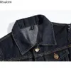 Jeans masculins jeans sans manches veste veste mâle de jean en denim bleu noir mâle