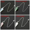 Pendant Necklaces Amethyst Rose Quartz Gemstone Rock Chain Crystal Pendants Healing Reiki Pendulum Amulet Conical