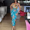 Sukienki swobodne letnie moda seksowna sukienka bodycon eleganckie damskie ubrania nadruk halter koronkowy plecak bez midi vestido