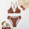 2024 NUOVO DOMENENS SOLID COLORE SEXY HIGH BIKINI SUDIE SUGGI SUMENTO DOMENA COSSITÀ DEMBI