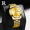 Ruizhiyuan Gold Mechanical Men's Same Style Couple Double Calendar Quartz Watch