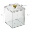 Storage Boxes Square Cotton Pads Holder Organizer Dust Proof Qtip Dispenser With Cover For Apartments Home Dorm Rooms